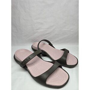 Crocs Women's Cleo Strappy Sandals Womens 8 Pink/Brown Sandals